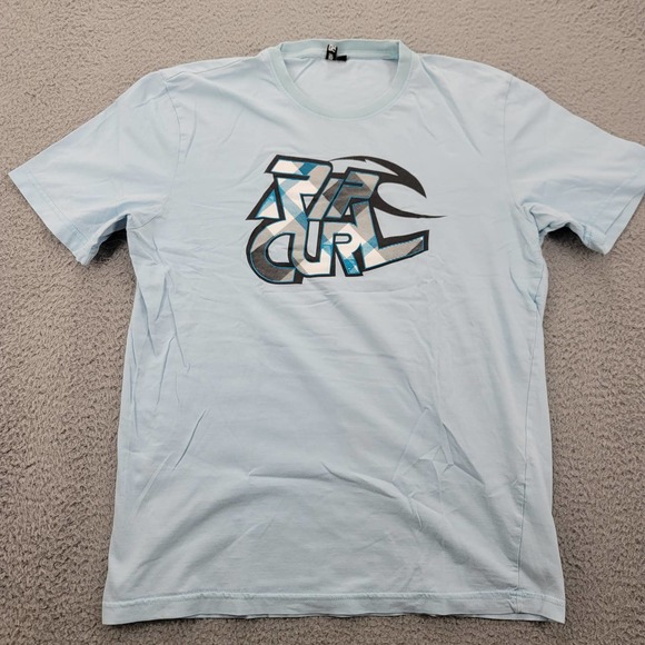 Rip Curl Shirt Mens Medium Blue Beach Ocean Surfing Crew Neck Short Sleeve Tee - Picture 1 of 14